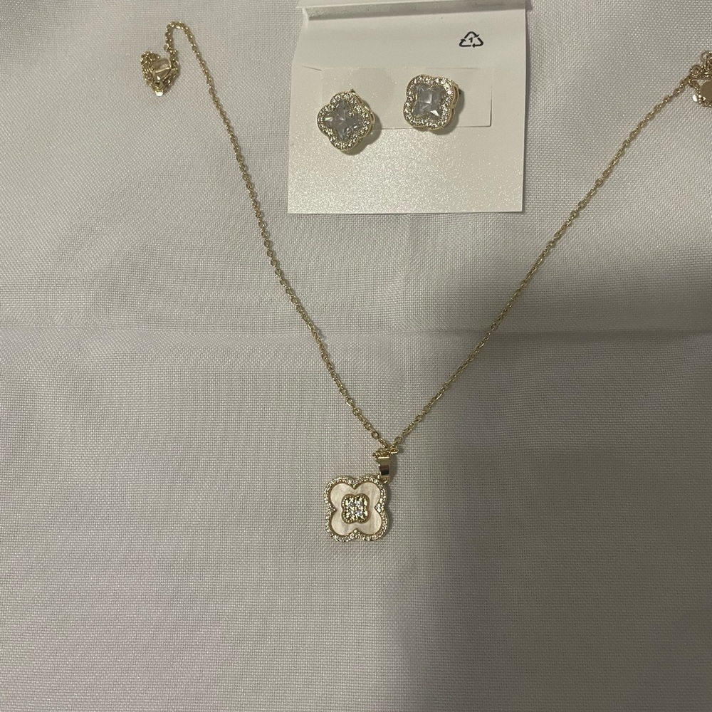 Elegant Gold Plated Necklace and Earring Set. New no box no tags.